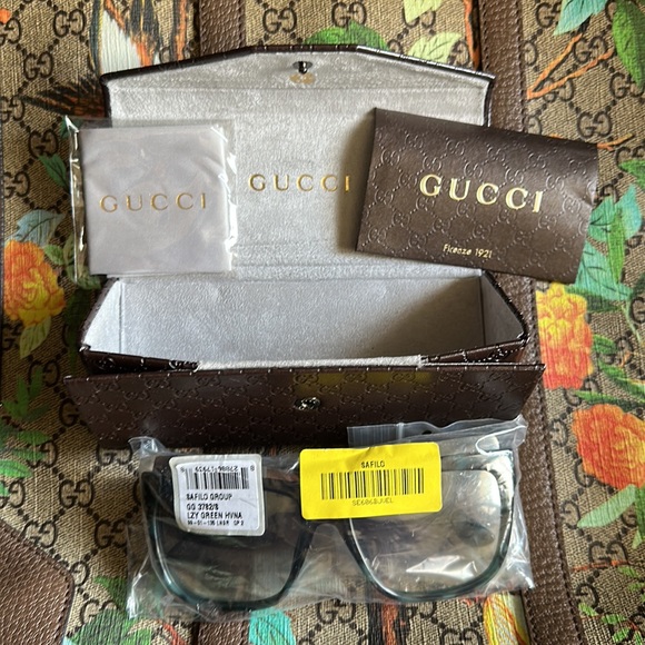 NEW GUCCI DOUBLE GG SUNGLASSES FRAME EYEBROW MASK BLUE TORTOISE 3782 TEAL BROWN - Picture 4 of 16